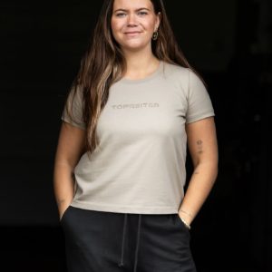 TOP REITER CRYSTALL CROPPED T-SHIRT SAND
