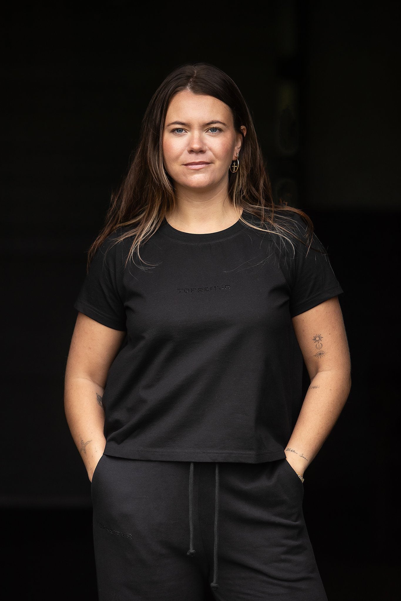 TOP REITER CRYSTALL CROPPED T-SHIRT SORT